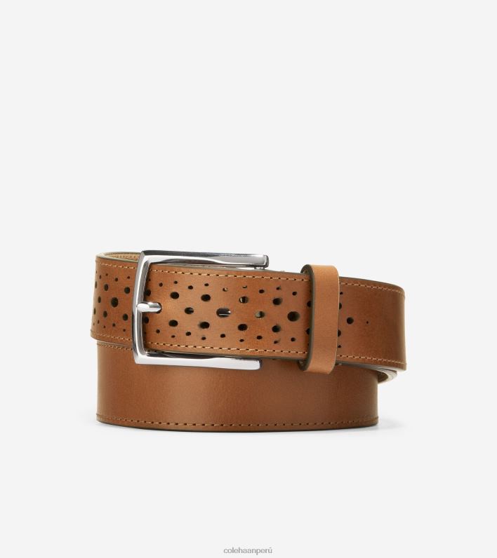 hombres bronceado británico Cole Haan cinturón perforado washington de 32 mm accesorios 8FVV568