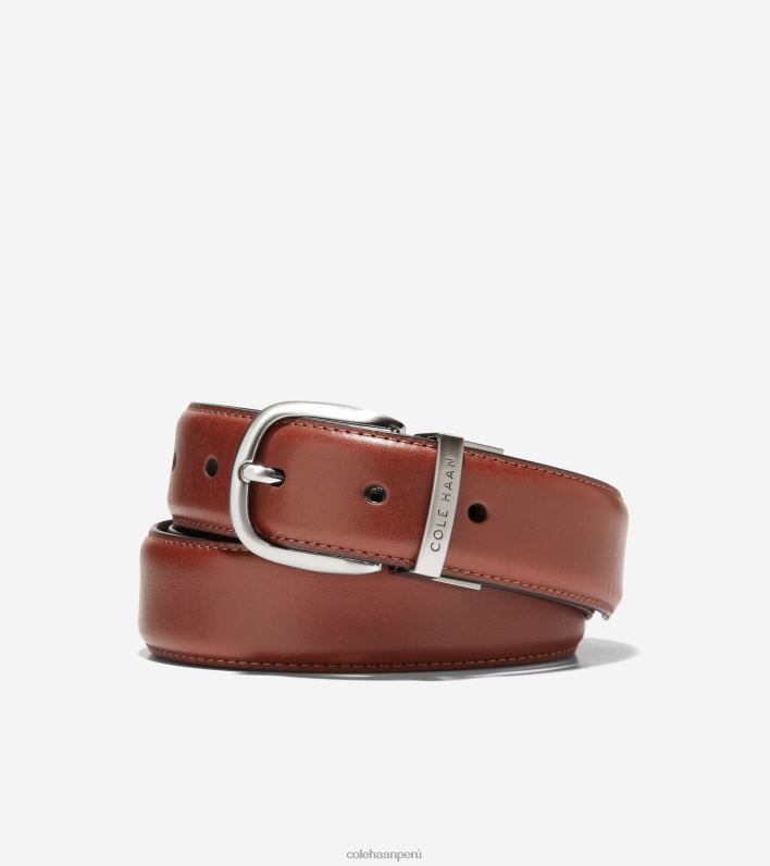 hombres bronceado británico-negro Cole Haan cinturón de vestir con borde de plumas de 32 mm accesorios 8FVV561
