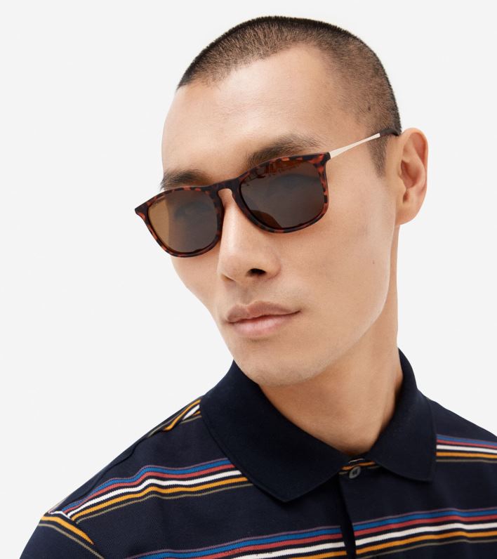 hombres estampado de tortuga Cole Haan gafas de sol cuadradas retro accesorios 8FVV583