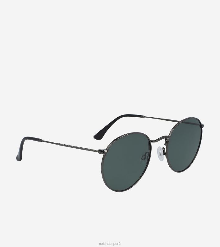 hombres humo de bronce Cole Haan gafas de sol clásicas redondas de metal accesorios 8FVV585