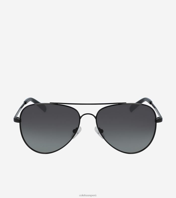 hombres negro Cole Haan gafas de sol de aviador de metal accesorios 8FVV586