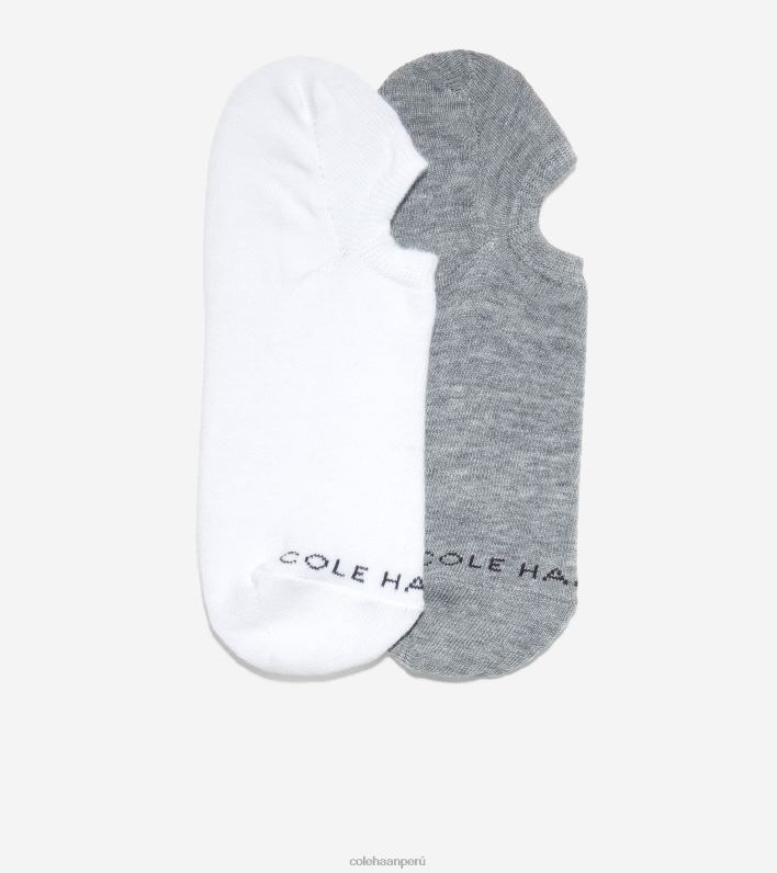 hombres gris lluvia-blanco Cole Haan calcetines de forro de 2 pares accesorios 8FVV606