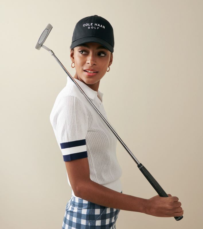 hombres negro Cole Haan sombrero de golf de algodón accesorios 8FVV502