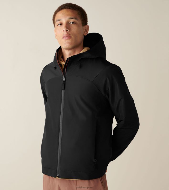 hombres negro Cole Haan chaqueta para correr ropa 8FVV560