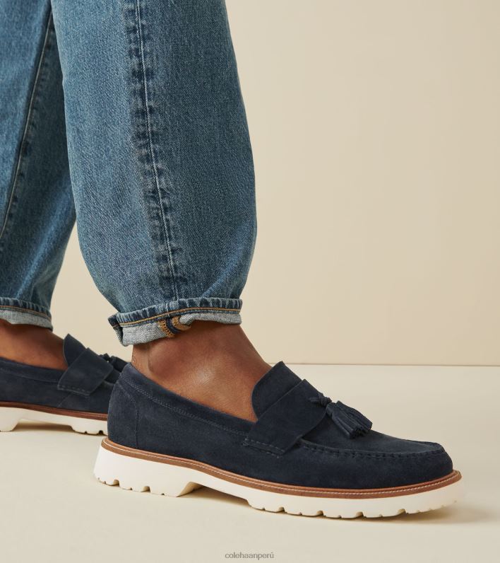 hombres blazer azul marino-garceta Cole Haan mocasines clásicos americanos con borlas calzado 8FVV451