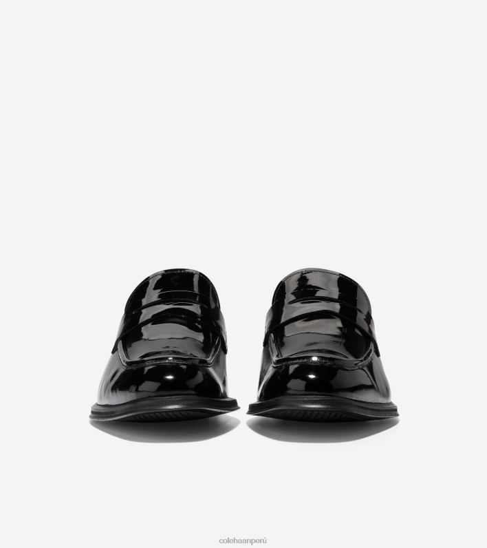 hombres charol negro Cole Haan mocasines clásicos modernos calzado 8FVV448