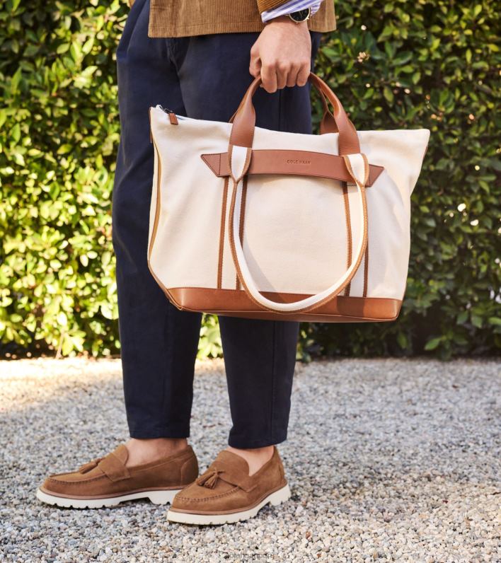 hombres garceta dorada Cole Haan mocasines clásicos americanos con borlas calzado 8FVV450