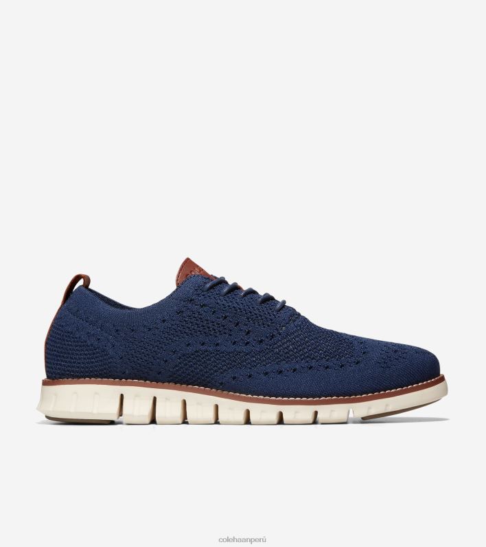 hombres azul marino stitchlite-marfil Cole Haan Oxford de punta de ala zerogrand calzado 8FVV428