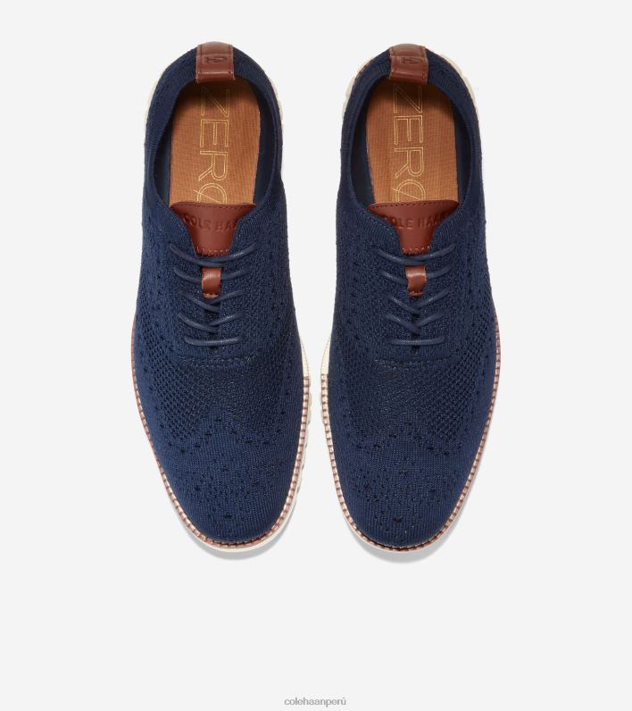 hombres azul marino stitchlite-marfil Cole Haan Oxford de punta de ala zerogrand calzado 8FVV428