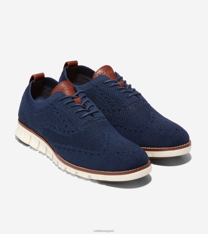hombres azul marino stitchlite-marfil Cole Haan Oxford de punta de ala zerogrand calzado 8FVV428