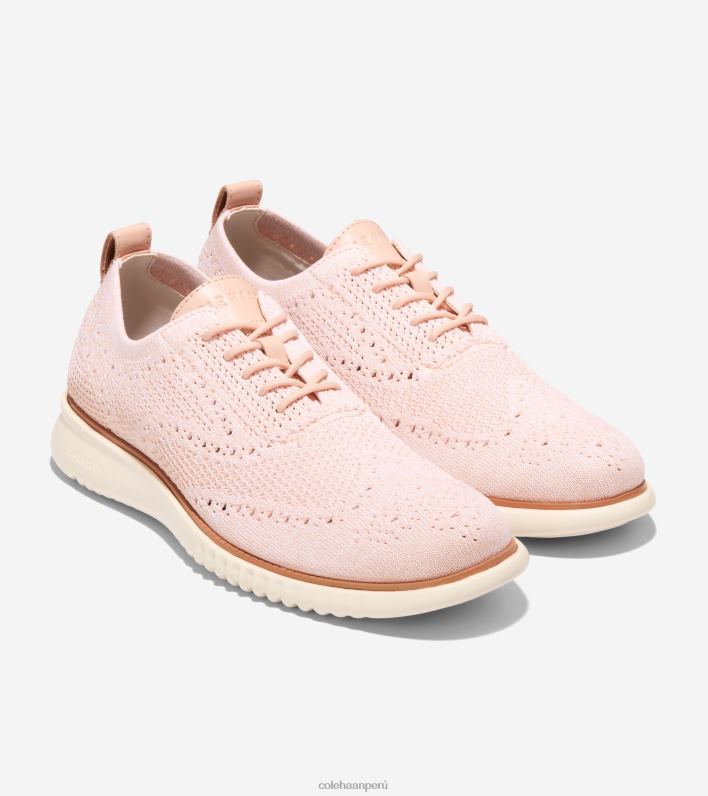 hombres blanco óptico-tostado natural-marfil stitchlite Cole Haan 2.zerogrand punta de ala oxford calzado 8FVV272