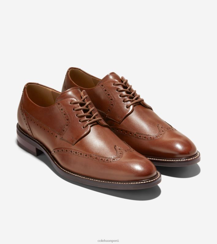 hombres bronceado británico Cole Haan Warren Oxford con punta de ala calzado 8FVV463