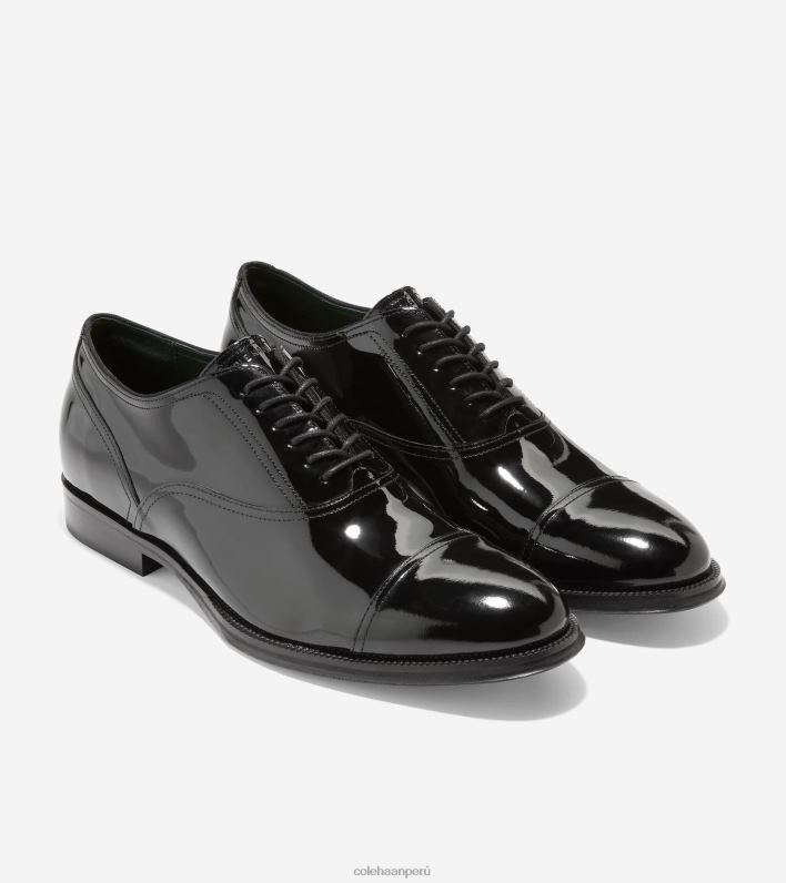 hombres charol negro Cole Haan clásico moderno puntera oxford calzado 8FVV402
