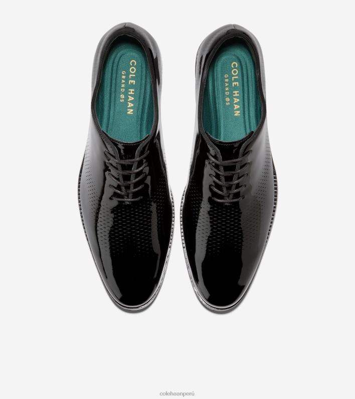 hombres charol negro Cole Haan washington grand laser punta de ala oxford calzado 8FVV422
