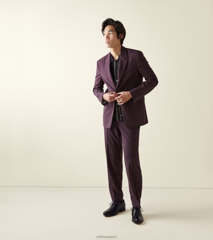 hombres cuero negro Cole Haan washington grand laser punta de ala oxford calzado 8FVV419