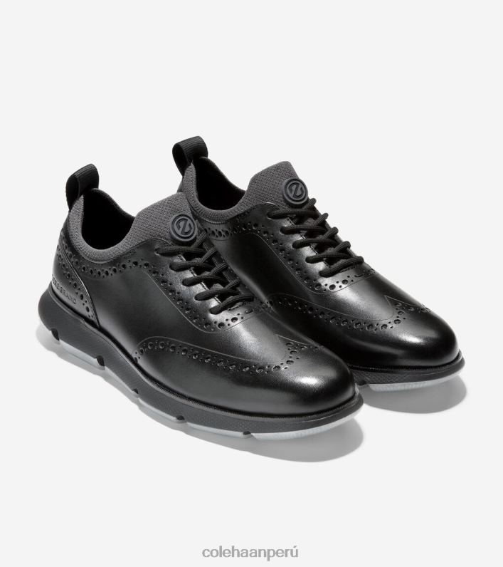 hombres negro Cole Haan 4.zerogrand punta de ala oxford calzado 8FVV372