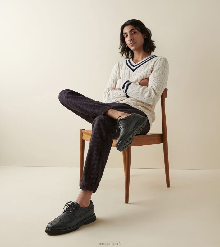 hombres negro Cole Haan clásicos americanos de ala larga oxford calzado 8FVV389