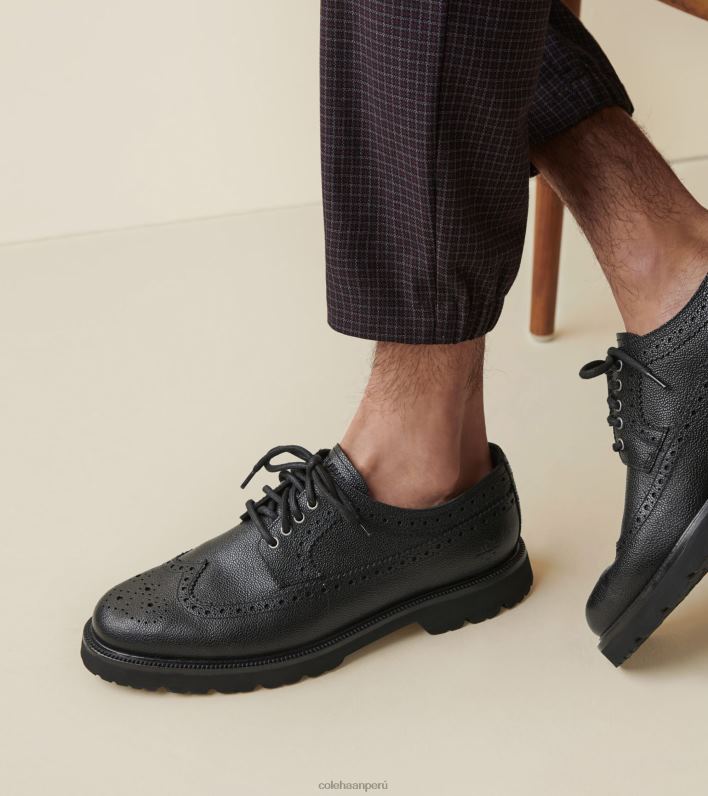 hombres negro Cole Haan clásicos americanos de ala larga oxford calzado 8FVV389