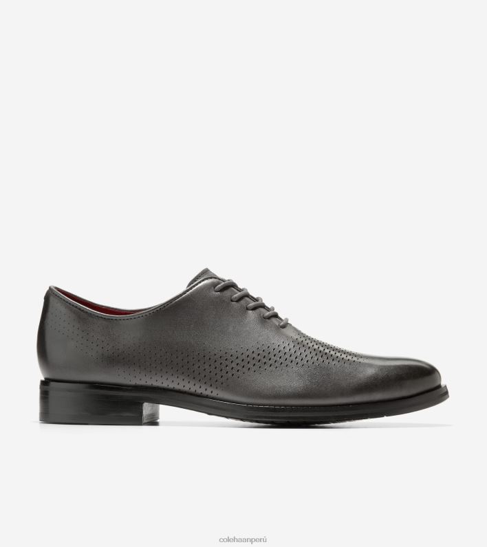 hombres rayas grises Cole Haan washington grand laser punta de ala oxford calzado 8FVV423