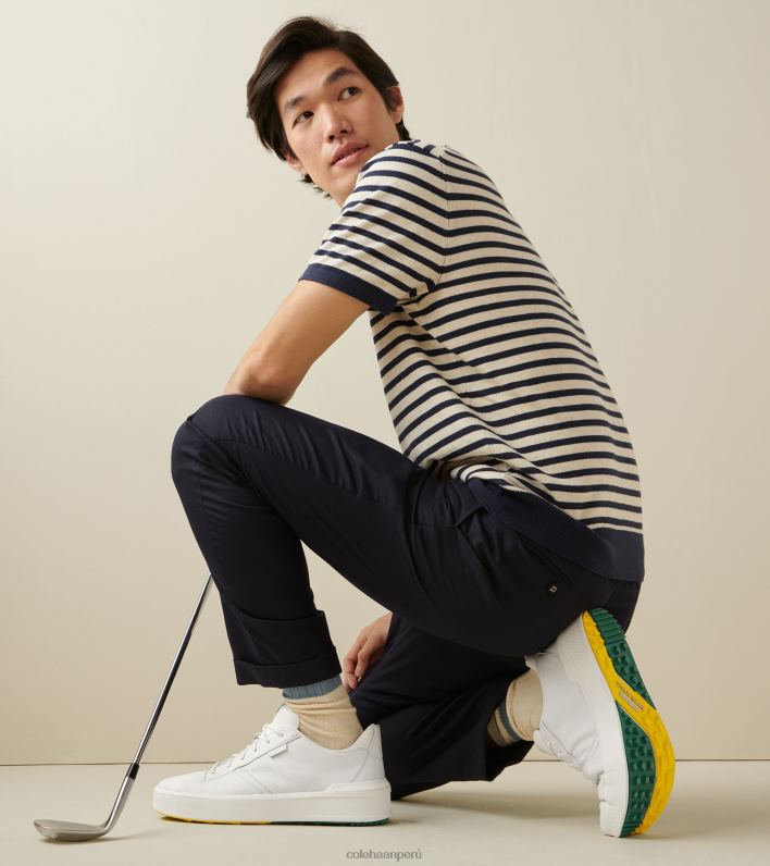 hombres cuero blanco-aventurina Cole Haan zapato de golf grandpro crew calzado 8FVV405