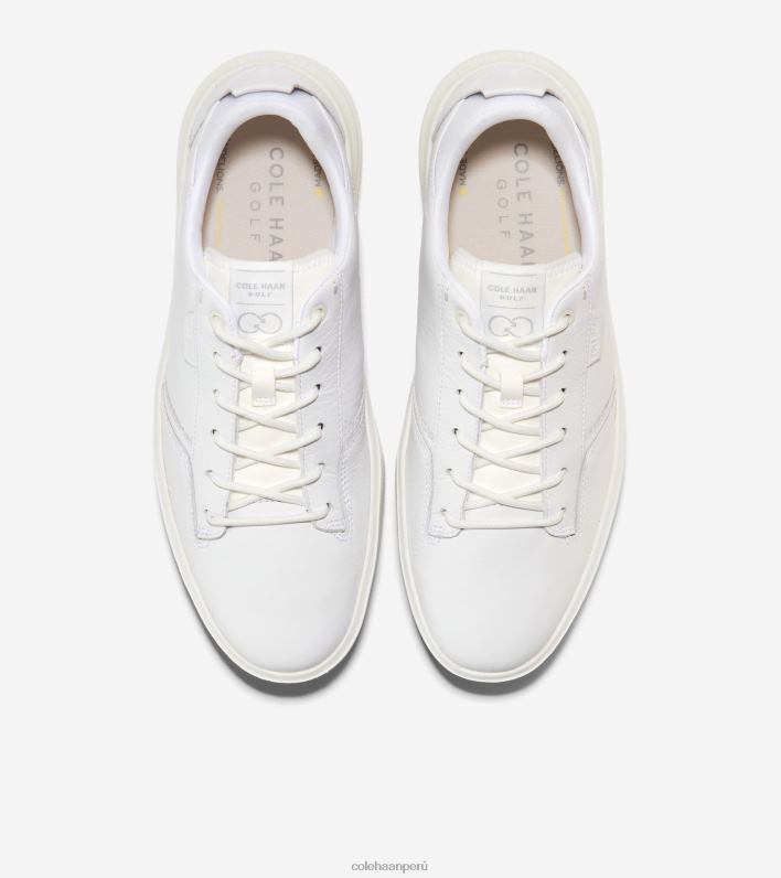 hombres cuero blanco-aventurina Cole Haan zapato de golf grandpro crew calzado 8FVV405