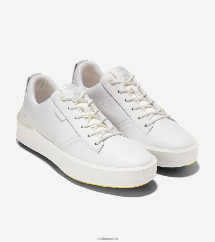 hombres cuero blanco-aventurina Cole Haan zapato de golf grandpro crew calzado 8FVV405
