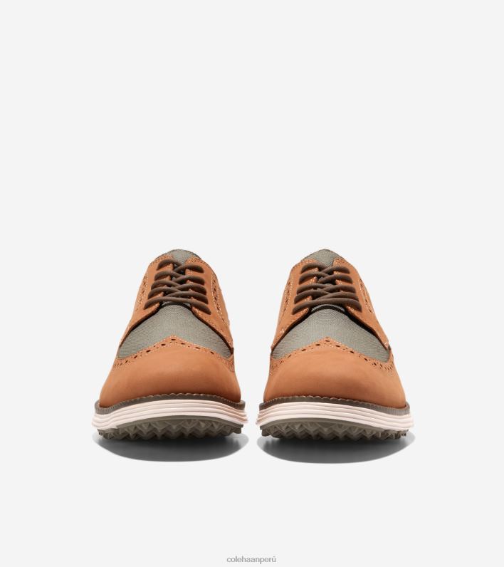 hombres trufa bronceada blanqueada con hojas de té de nuez Cole Haan gran zapato de golf original calzado 8FVV410
