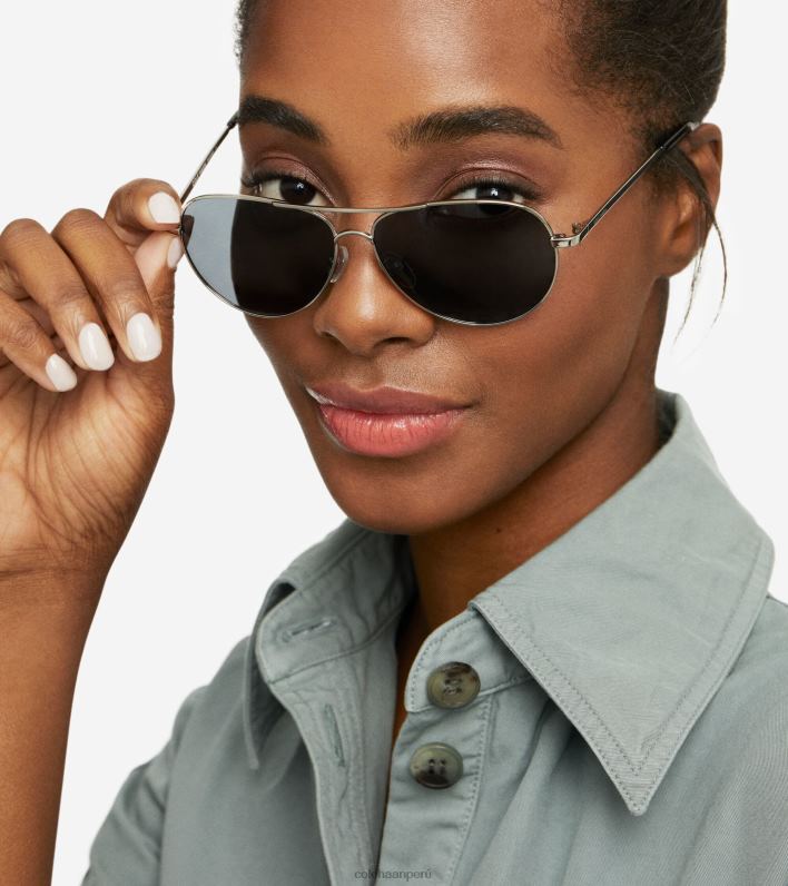 mujer plata Cole Haan gafas de sol de aviador clásicas accesorios 8FVV529