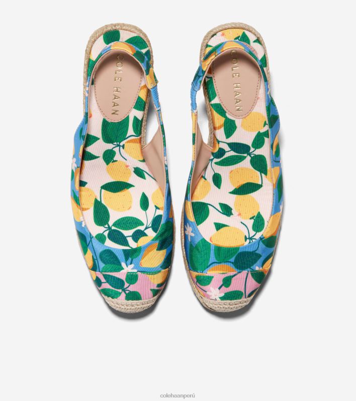 mujer azul celeste-limón Cole Haan alpargata cloudfeel cuña slingback calzado 8FVV32