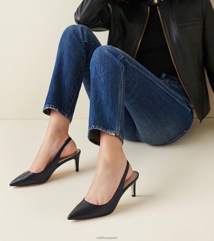 mujer negro Cole Haan bomba con correa trasera vandam calzado 8FVV152