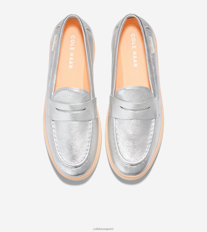 mujer plata metalizado-marfil Cole Haan mocasines nantucket 2.0 penny calzado 8FVV94