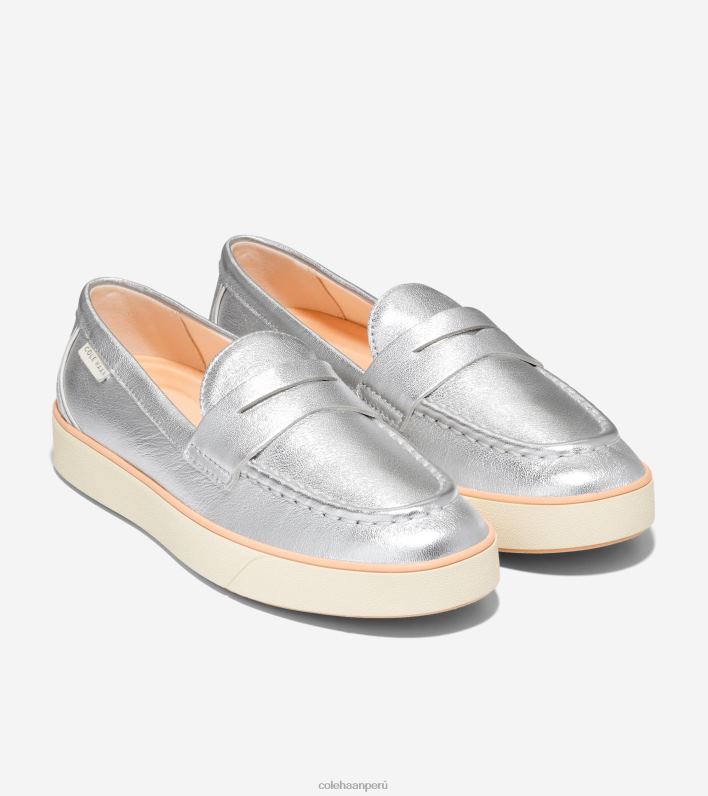 mujer plata metalizado-marfil Cole Haan mocasines nantucket 2.0 penny calzado 8FVV94