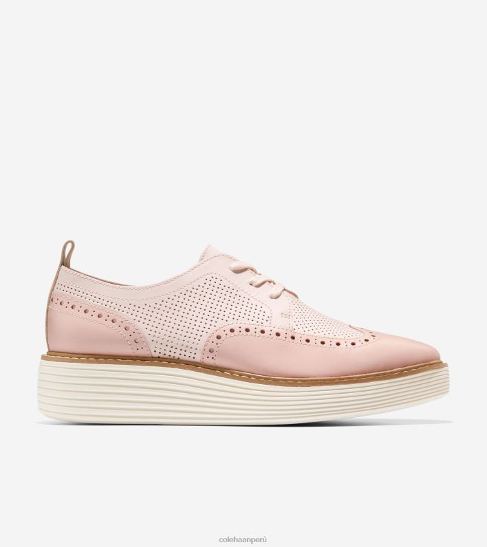 mujer agua de rosas-rosa humo-marfil Cole Haan oxford de punta de ala de plataforma grande original calzado 8FVV168