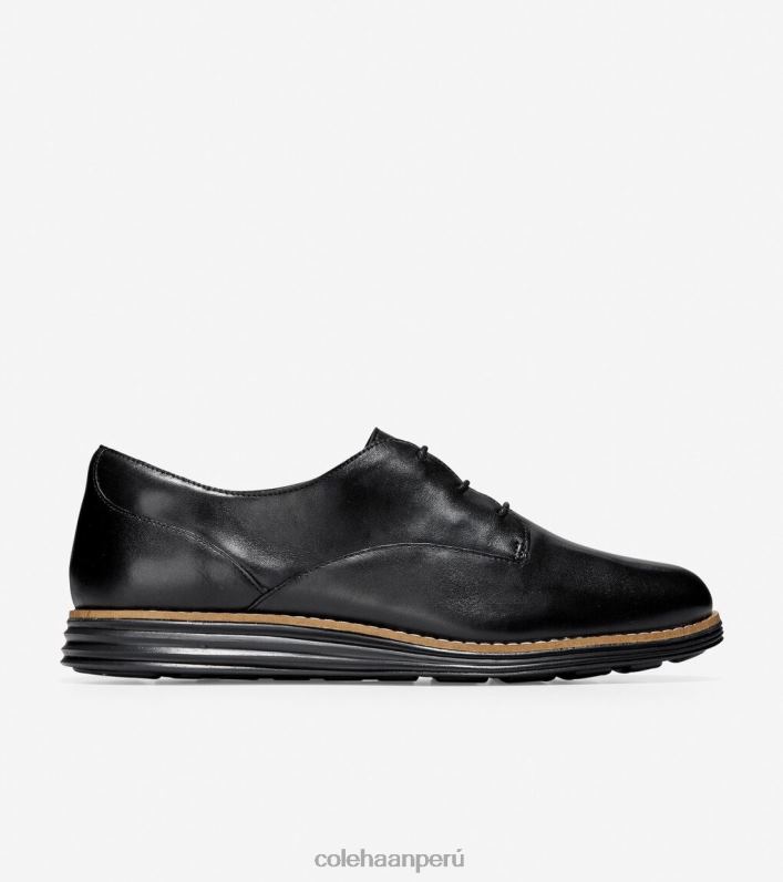 mujer cuero negro Cole Haan original gran llano oxford calzado 8FVV170