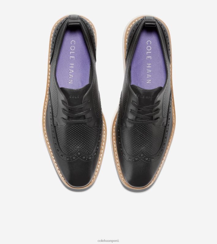mujer negro-marfil Cole Haan oxford de punta de ala de plataforma grande original calzado 8FVV166