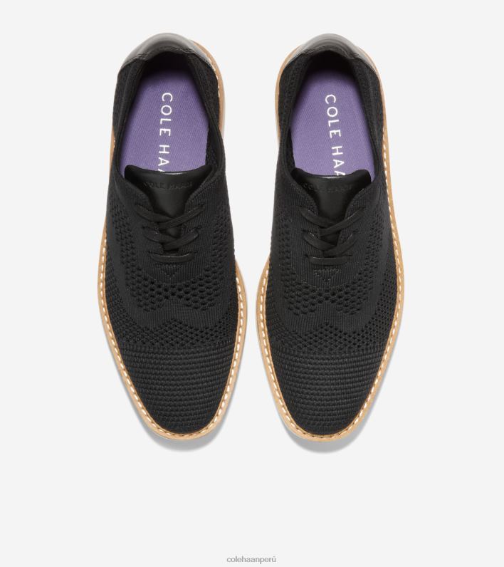 mujer negro stitchlite-marfil Cole Haan oxford de punta de ala de plataforma grande original calzado 8FVV216