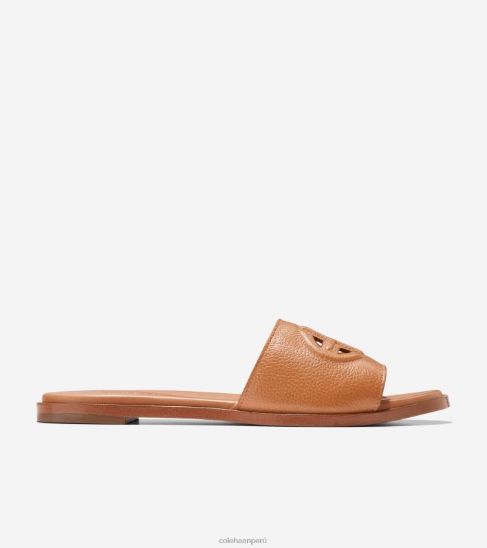 mujer cuero de nuez Cole Haan sandalias flynn con logo calzado 8FVV62