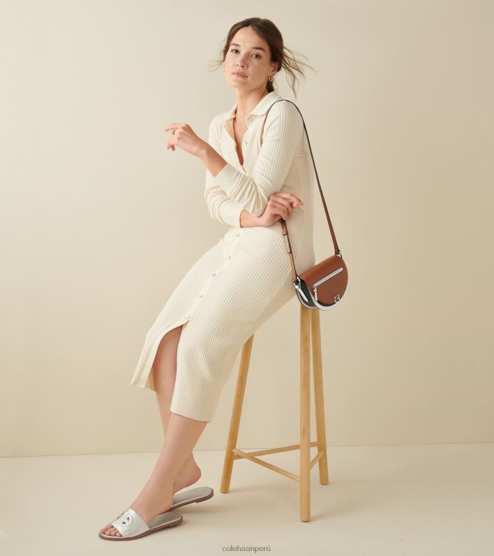 mujer cuero dorado Cole Haan sandalias flynn con logo calzado 8FVV63