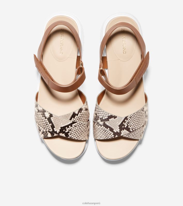 mujer piel con estampado de serpiente-miel Cole Haan sandalia cruzada zerogrand calzado 8FVV83
