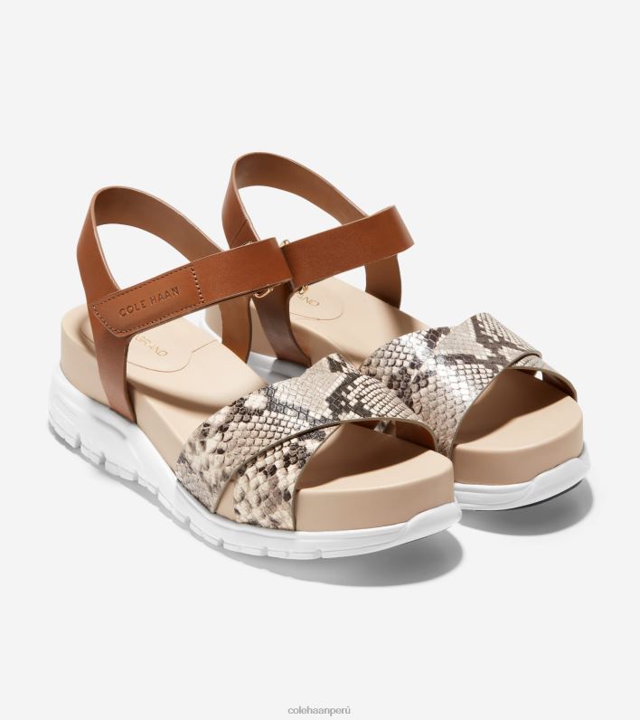 mujer piel con estampado de serpiente-miel Cole Haan sandalia cruzada zerogrand calzado 8FVV83