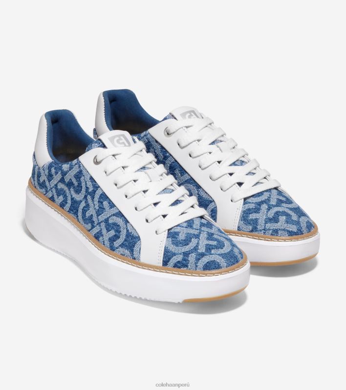 mujer Monogram denim jacquard-blanco óptico Cole Haan tenis grandpro topspin calzado 8FVV23
