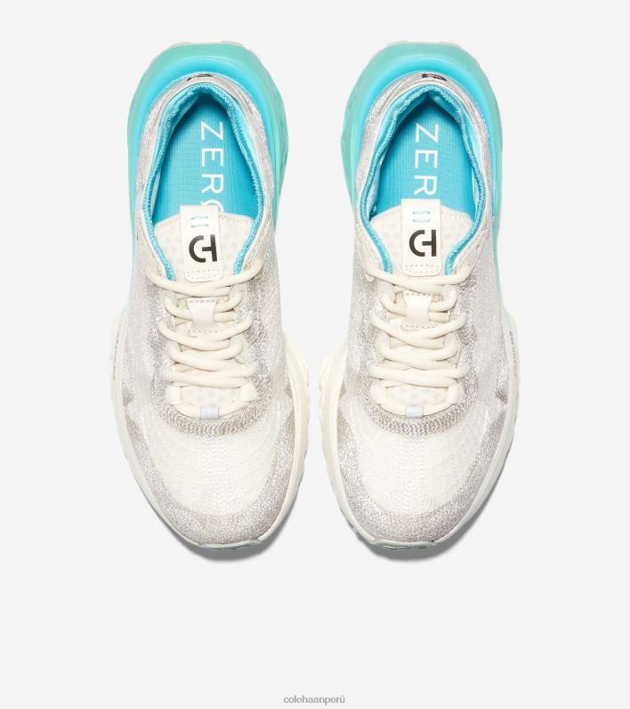 mujer marfil-plata abedul-turquesa-azul caribe Cole Haan 5.Zerogrand Zapatilla para correr con puntada bordada calzado 8FVV243