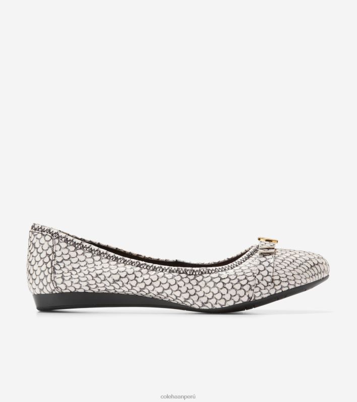mujer estampado de serpiente redondo en blanco y negro Cole Haan ballet arco tova calzado 8FVV131